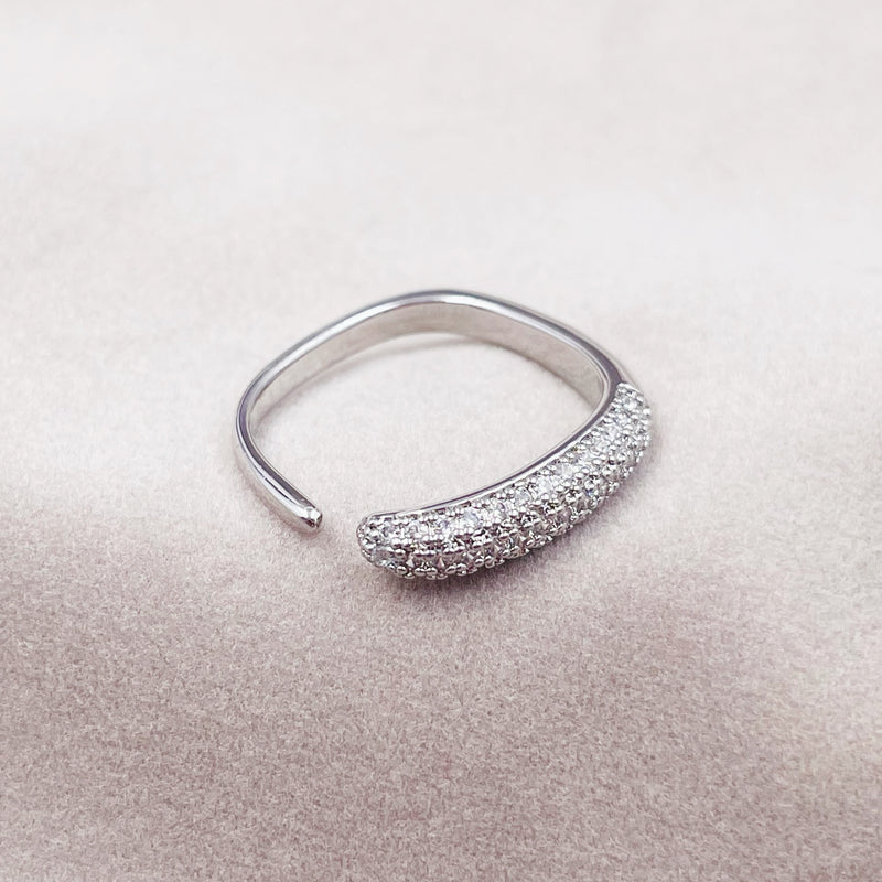 Square Band Rhinestone Ring