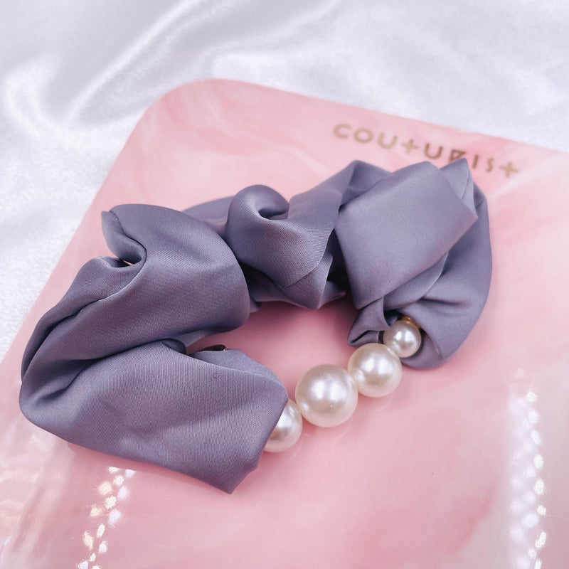 Pearl Chain Satin Scrunchie