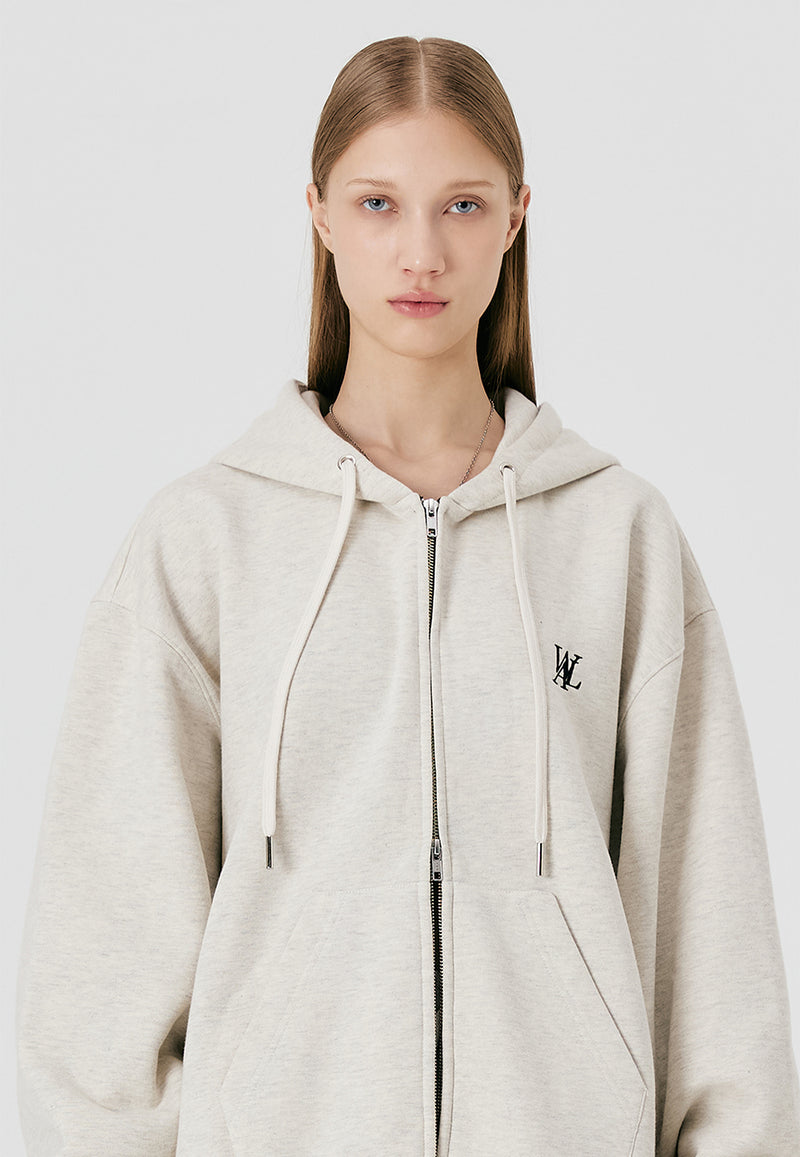 Signature Hood Zip-up Oatmeal