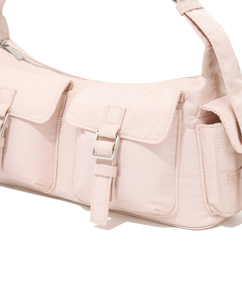 Clover Heart Two Pockets Shoulder Bag Pink