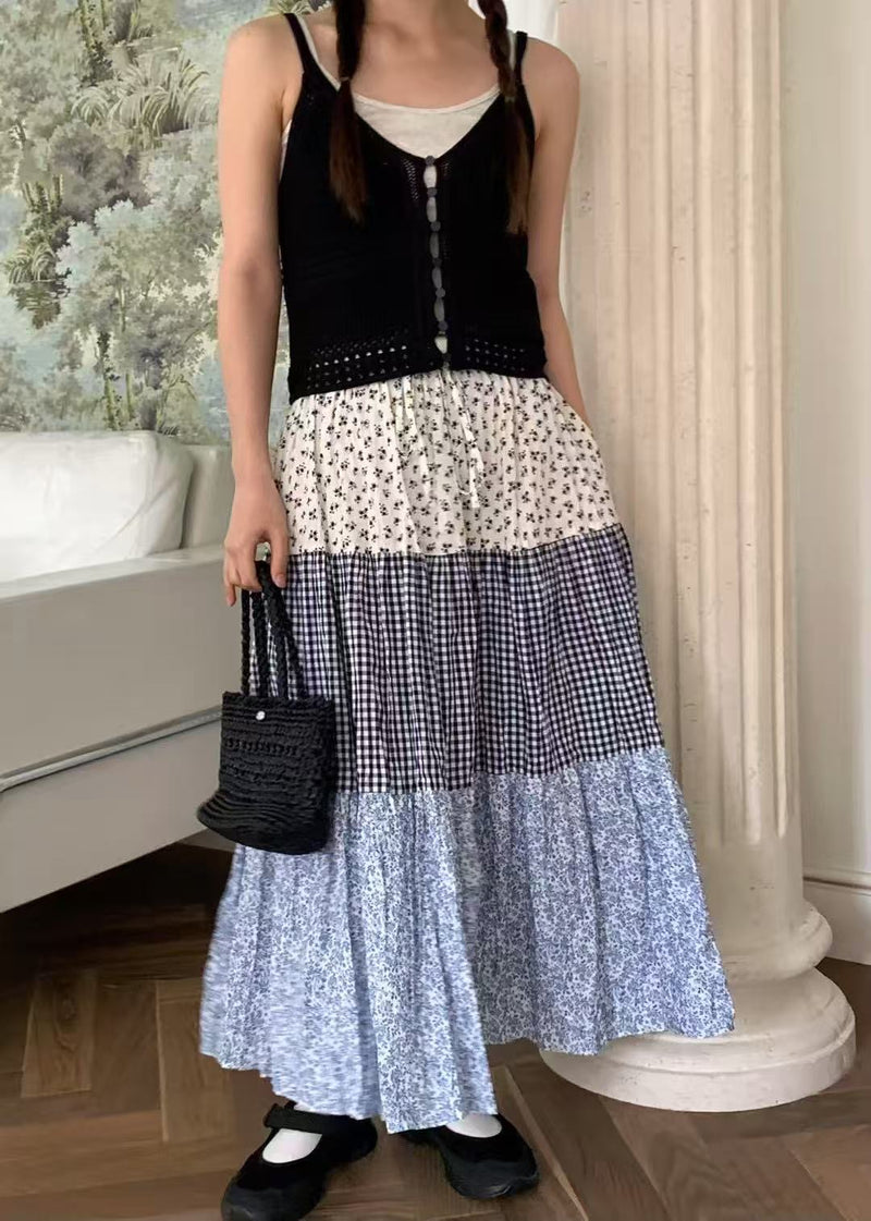 Floral Panels Maxi Skirt