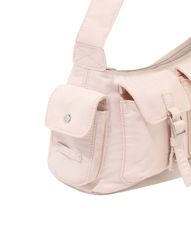 Clover Heart Two Pockets Shoulder Bag Pink