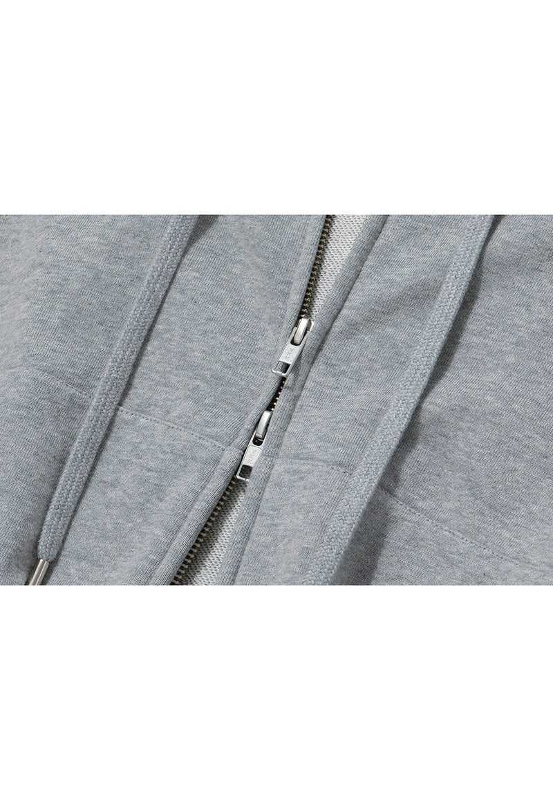 Signature Crop Hood Zip-up Grey