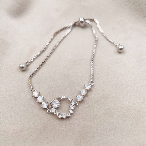 Rhinestone Circle and Planet Bracelet