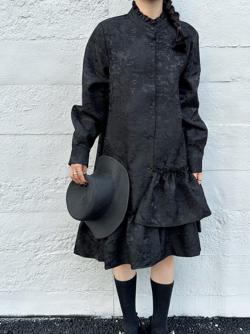 Ruffle Floral Flare Dress