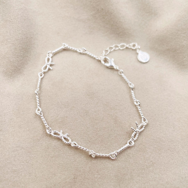 Mini Silver Bows Bracelet