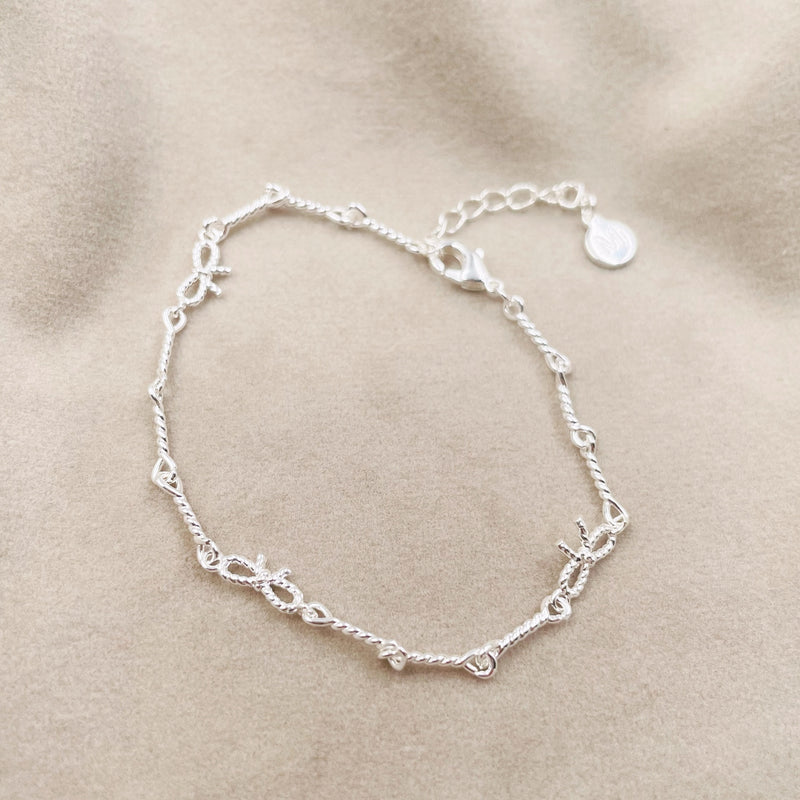 Mini Silver Bows Bracelet