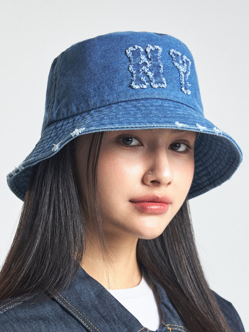 Basic Coopers Denim Bucket Hat NY Yankees Blue