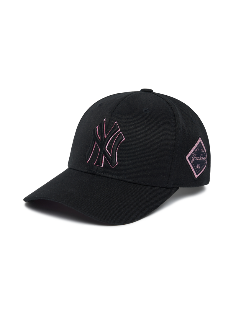 Diamond Structure Ball Cap NY Yankees Black Pink