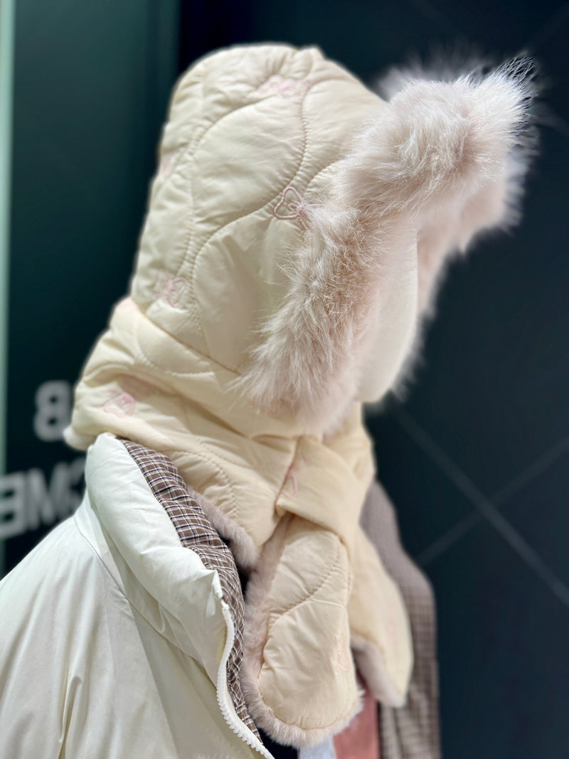 Faux Fur Trim with Ears Hat