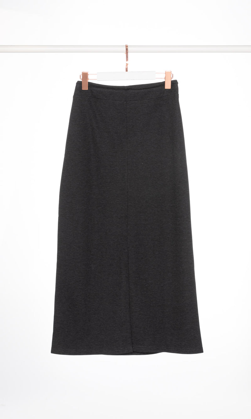 Contrasting Drawstring Maxi Skirt