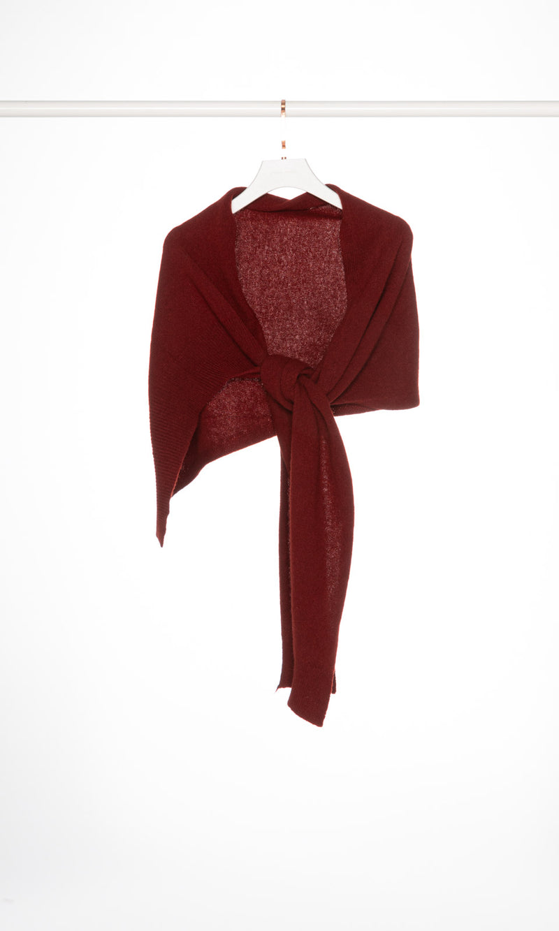 Asymmetrical Knit Shawl with Sleeves