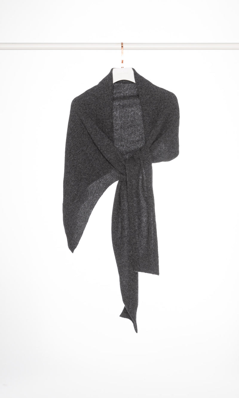 Asymmetrical Knit Shawl with Sleeves