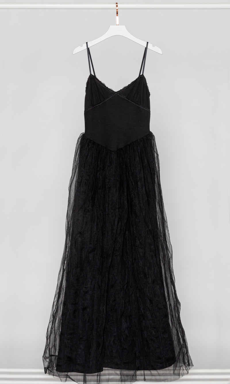 V-neck Cami Tulle Maxi Dress