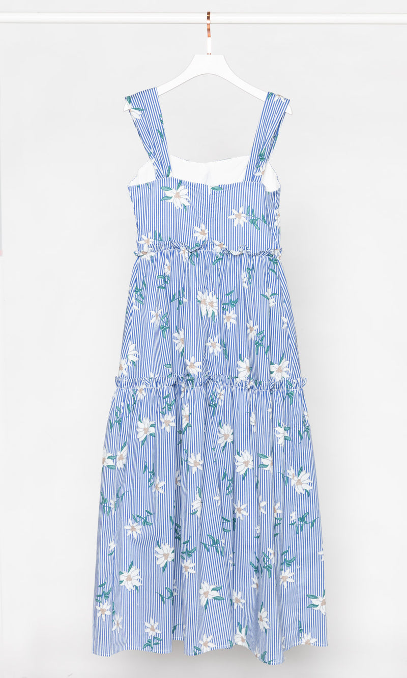 Daisy Stripe Cotton Maxi Dress