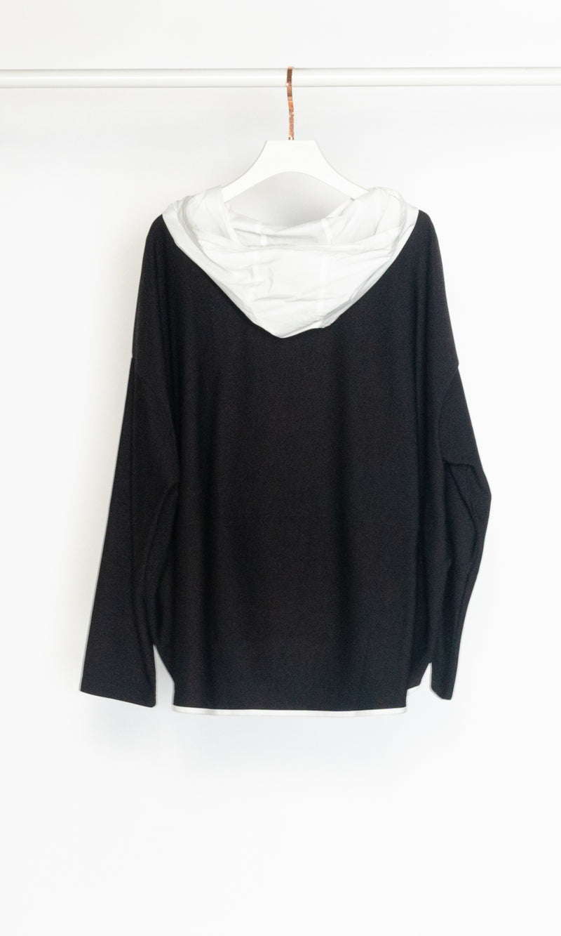 Oversized Hoodie with Contrasting Hood