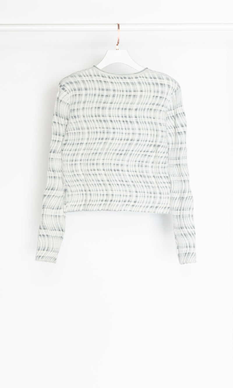 Wavy Pattern Knit Cardigan