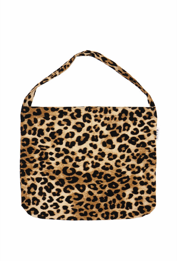 New Leopard Corduroy Eco Bag Beige