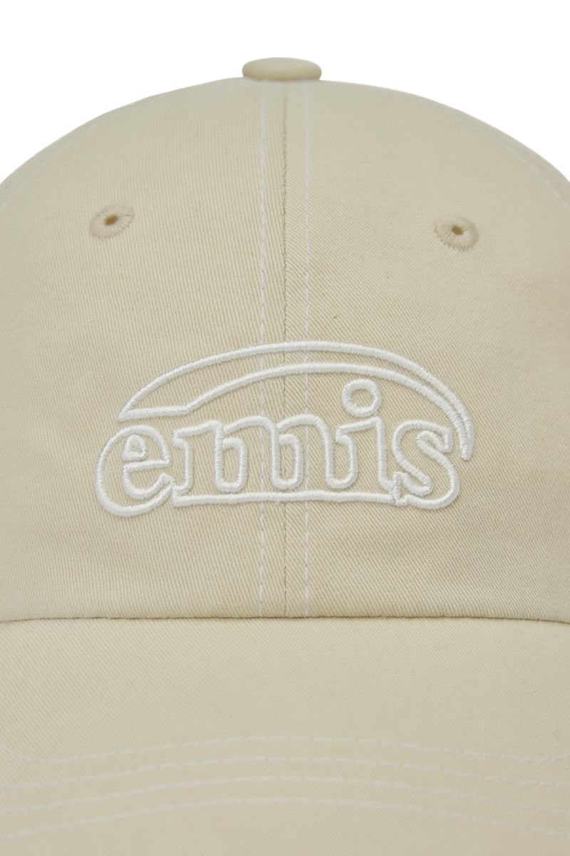 White Stitch Ball Cap Light Beige