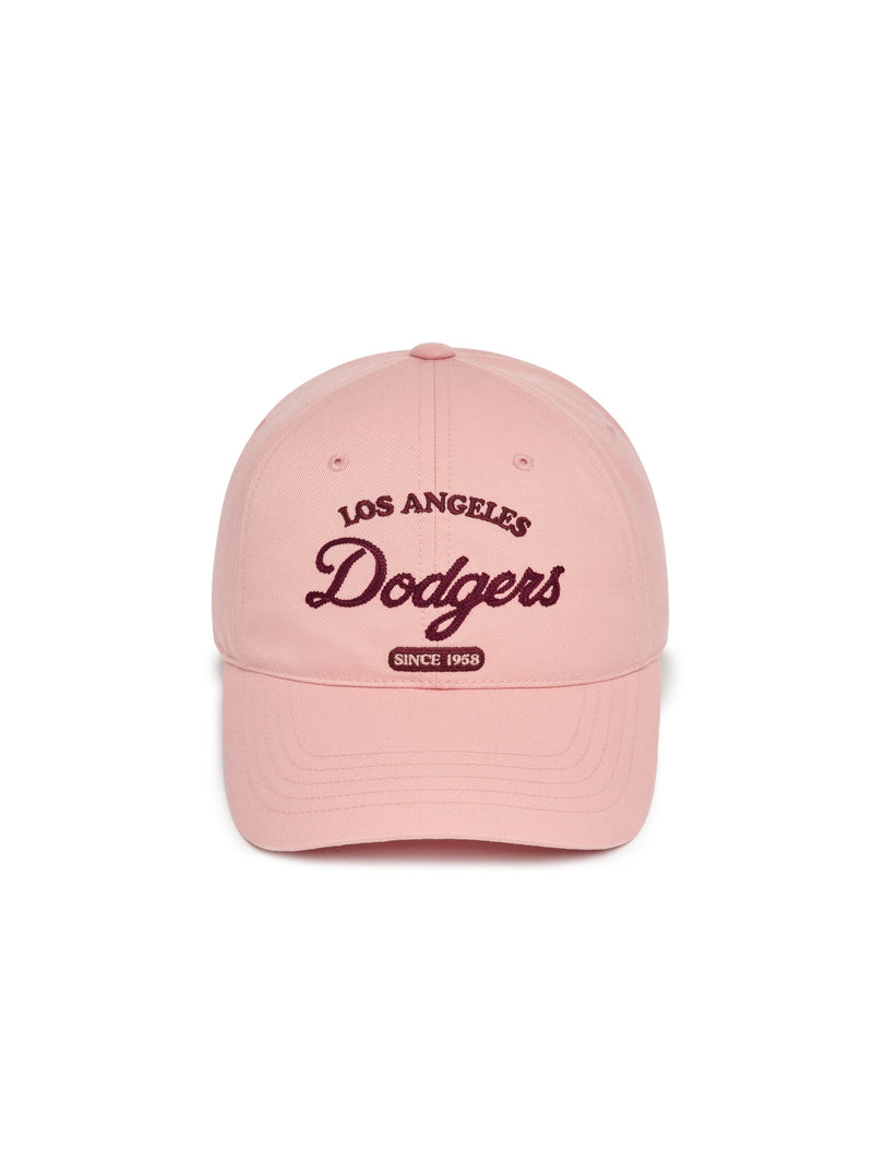 Varsity Lettering Unstructured Ball Cap LA Dodgers Pink