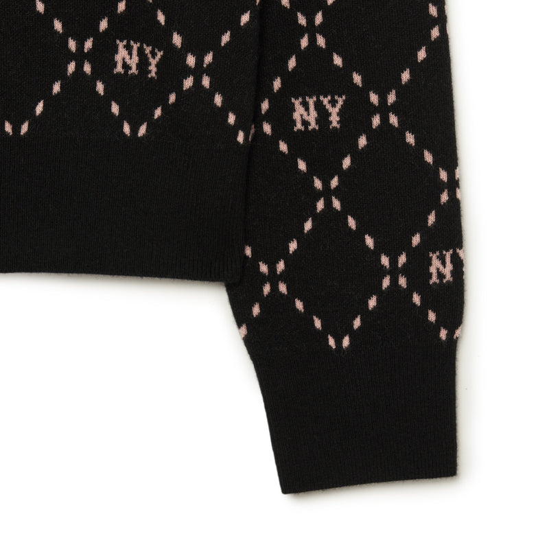 Women Diamond Monogram Crop Sweater