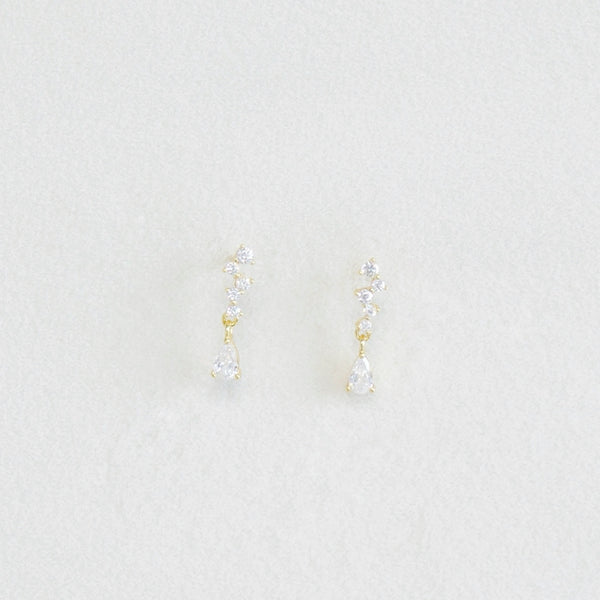 Rhinestone Line with Drop Earrings
