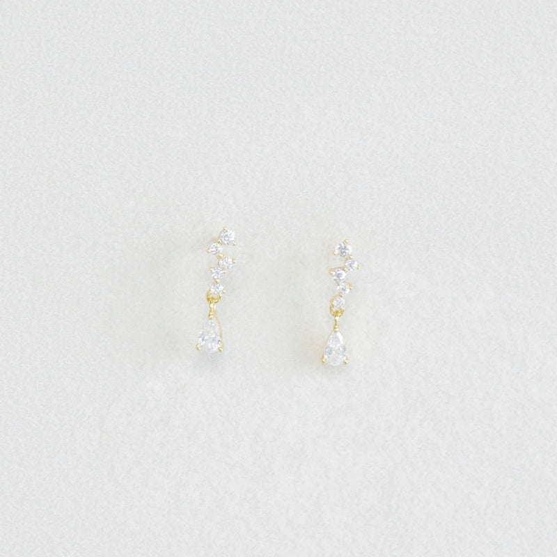 Rhinestone Line with Drop Earrings