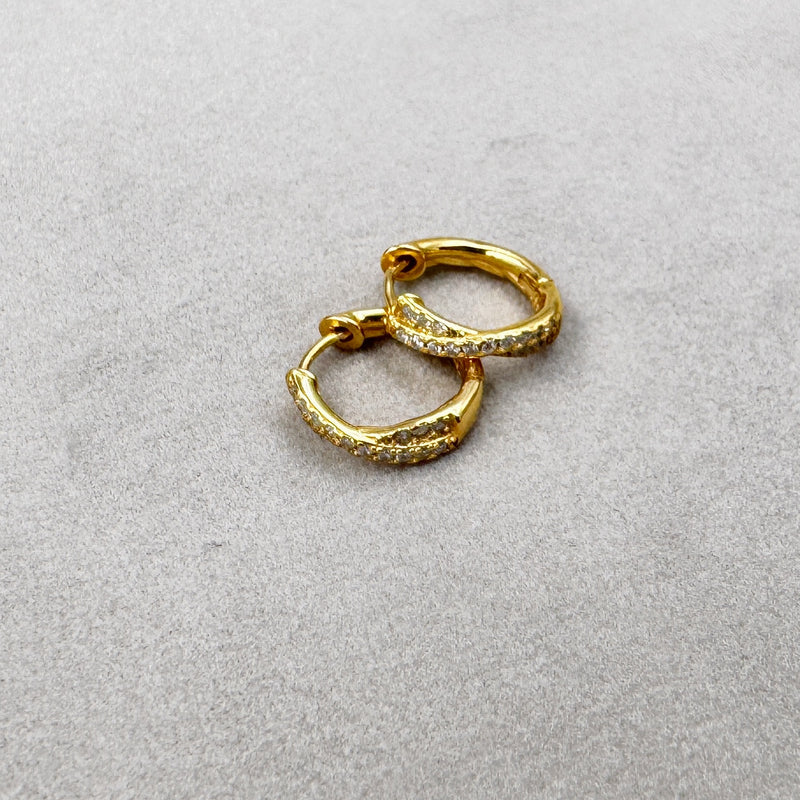 Cross Rhinestones Hoop Earrings
