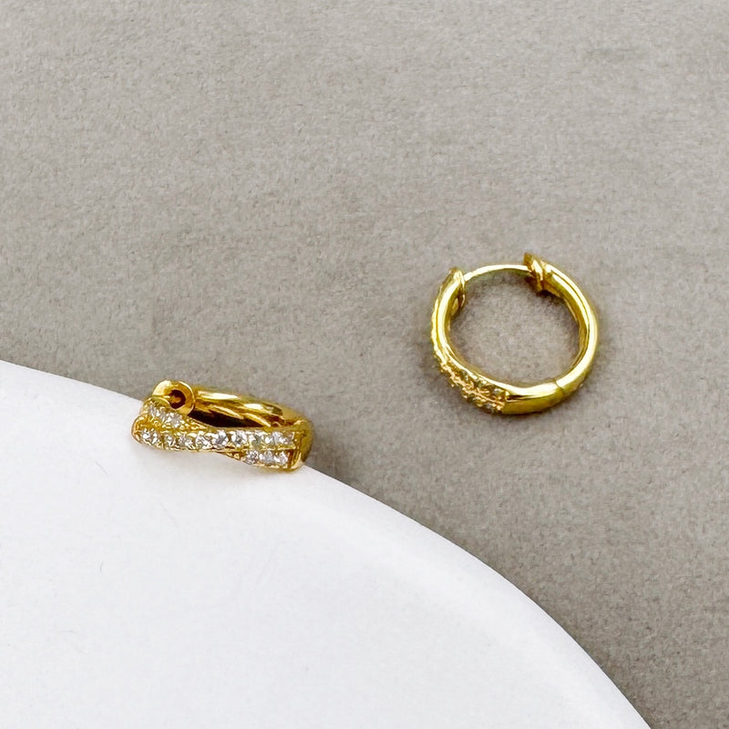 Cross Rhinestones Hoop Earrings