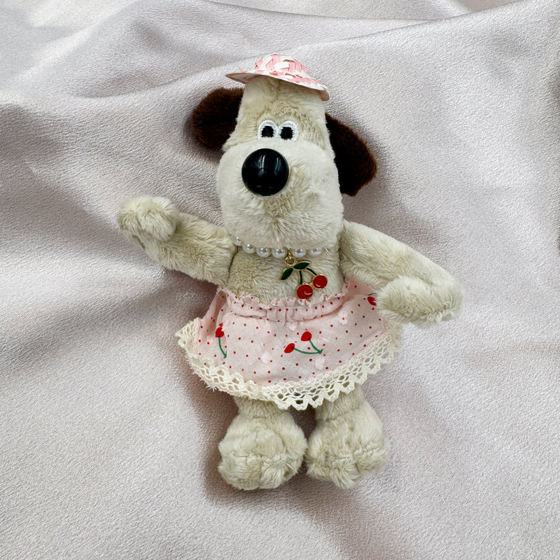 Cherry Pearl Necklace Dog Charm