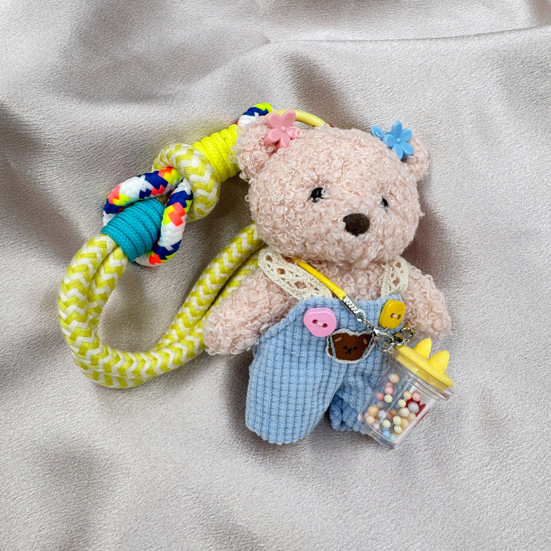 Blue Checker Romper Bear Charm