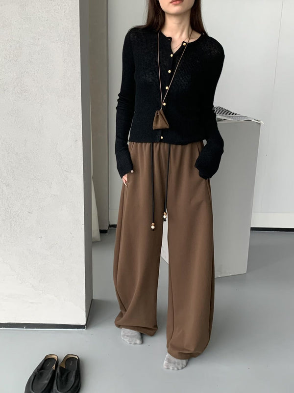 Contrasting Waistband Baggy Sweatpants