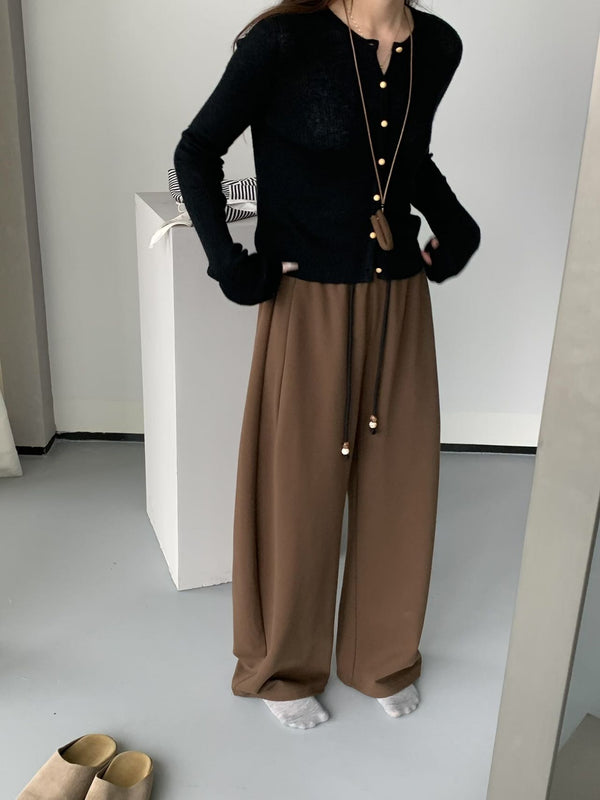 Contrasting Waistband Baggy Sweatpants
