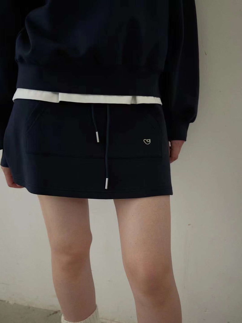 Front Pocket Sweat Mini Skirt