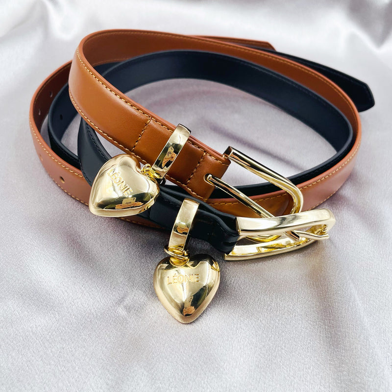 Heart Decor Leather Belt