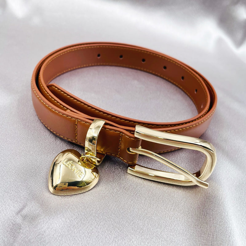 Heart Decor Leather Belt