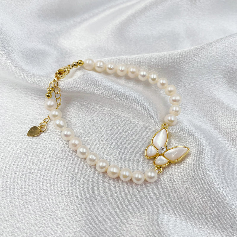 Pearls with Butterfly Bracelet