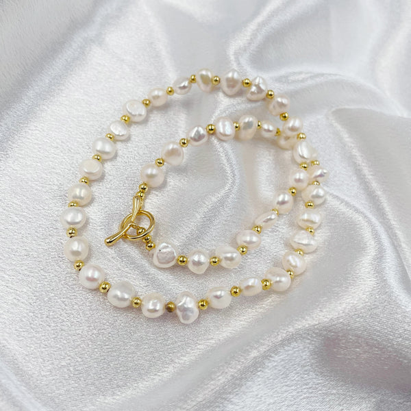 Baroque Pearls with T Knot Necklace