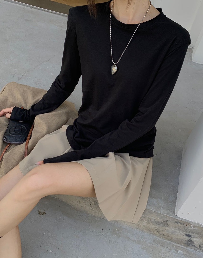 Shoulder Line Long Sleeves T-shirt