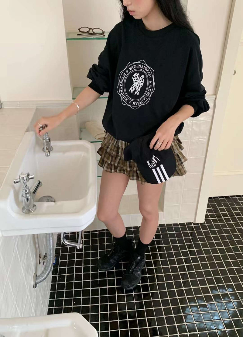 Oversized Bow Stamp Sweatshirt