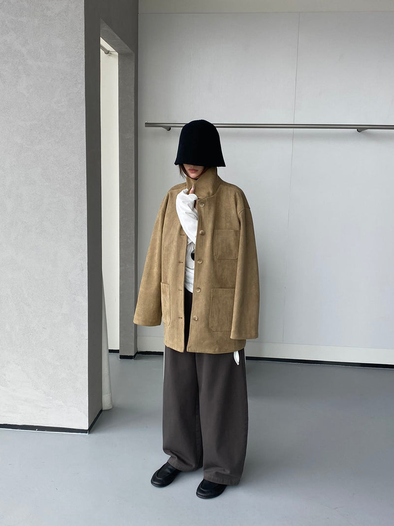 Oversized Suede with Pockets Coat