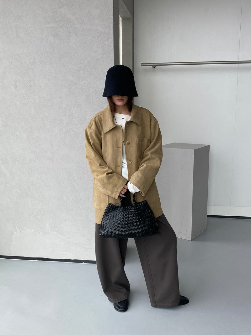 Oversized Suede with Pockets Coat