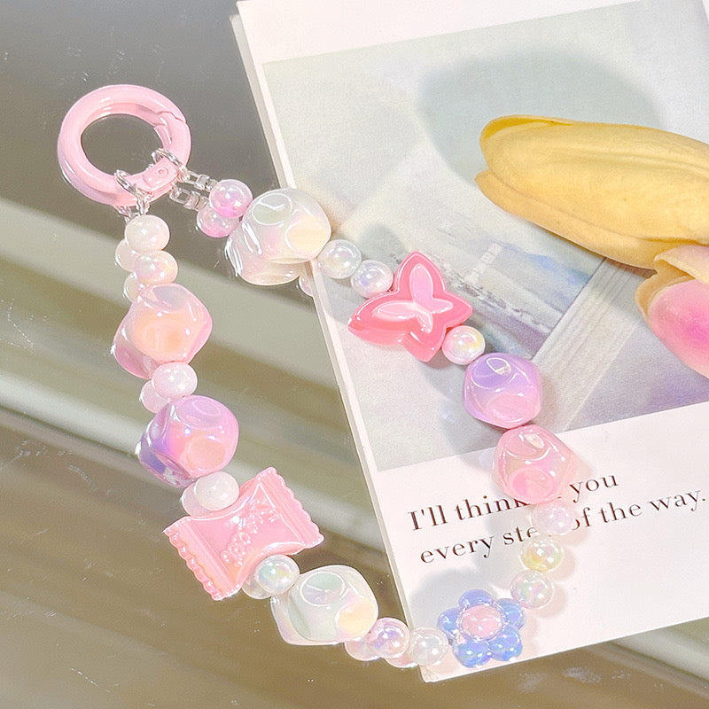 Colorful Candy and Butterfly Phone Chain