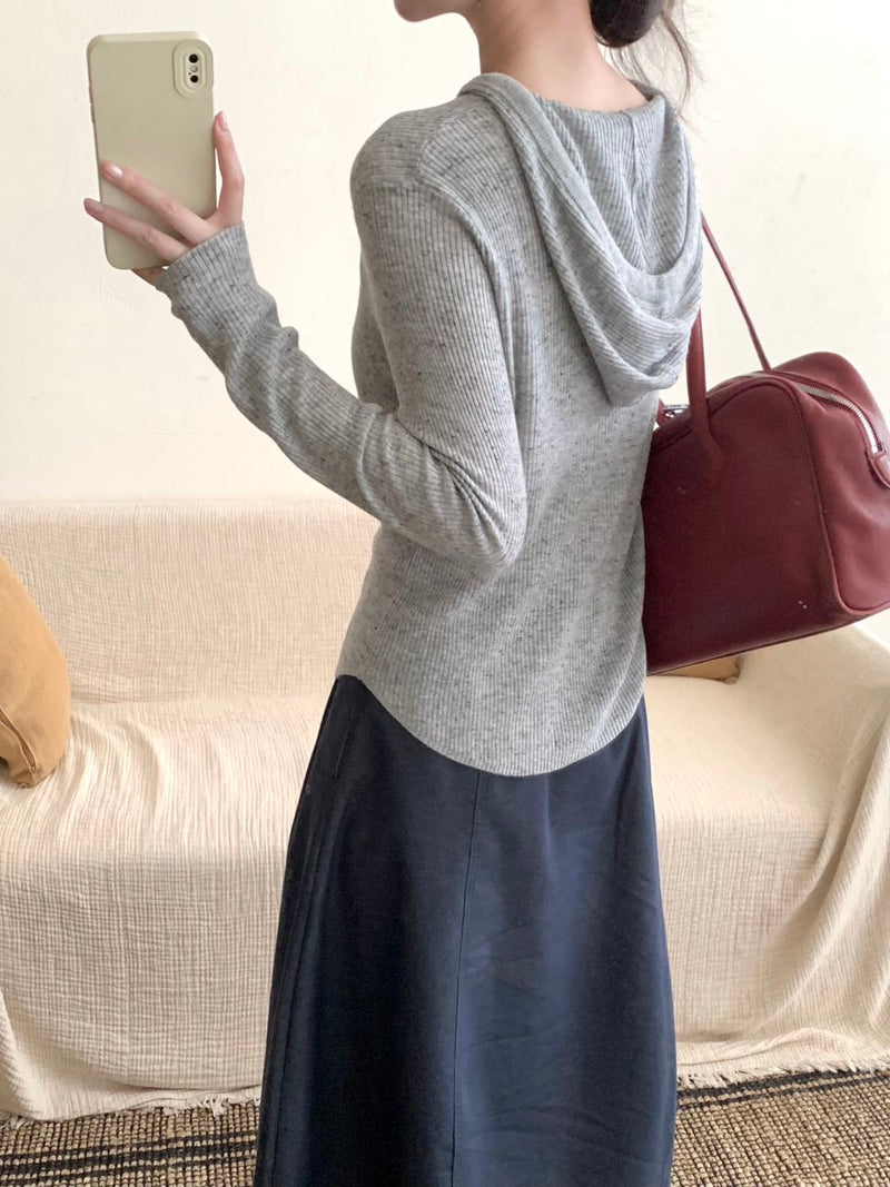 Zip Up Cardigan with Hood