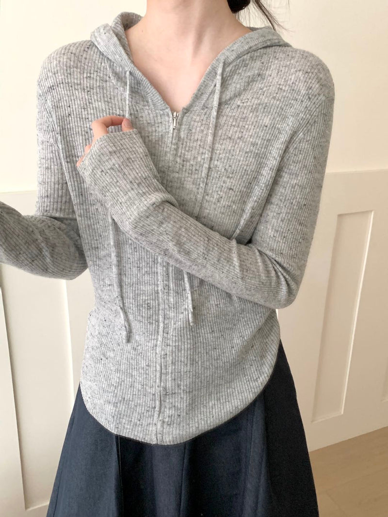 Zip Up Cardigan with Hood