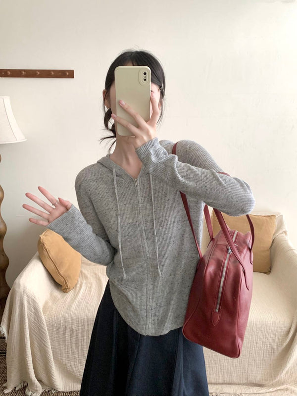 Zip Up Cardigan with Hood