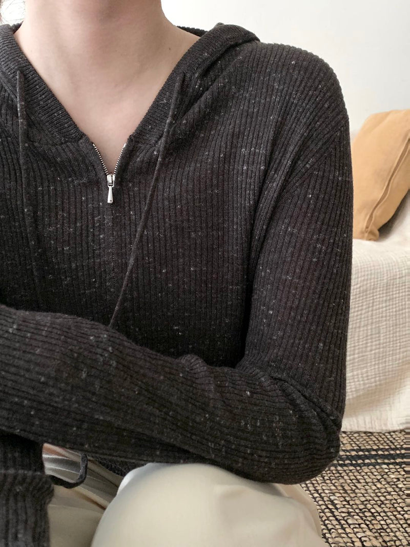 Zip Up Cardigan with Hood
