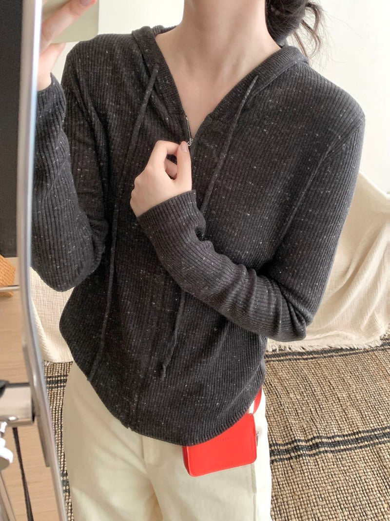 Zip Up Cardigan with Hood