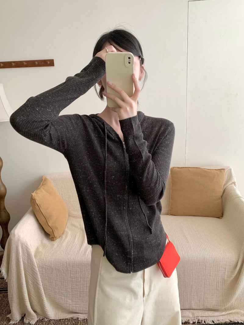 Zip Up Cardigan with Hood