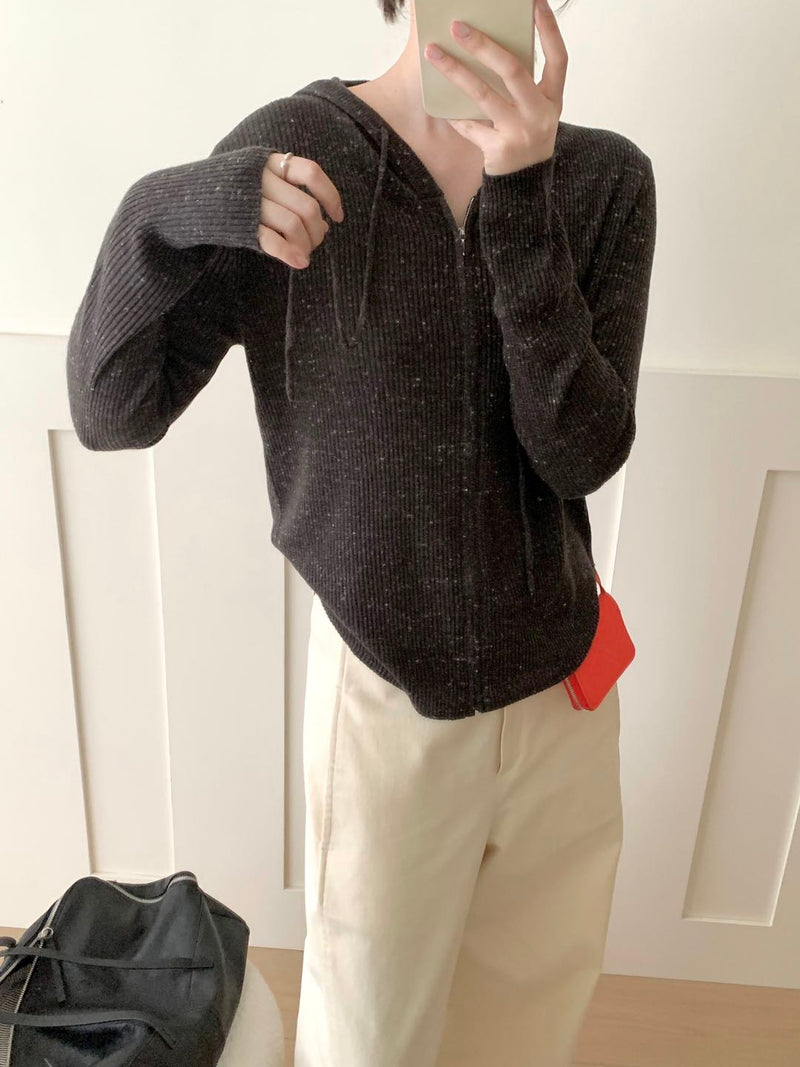 Zip Up Cardigan with Hood